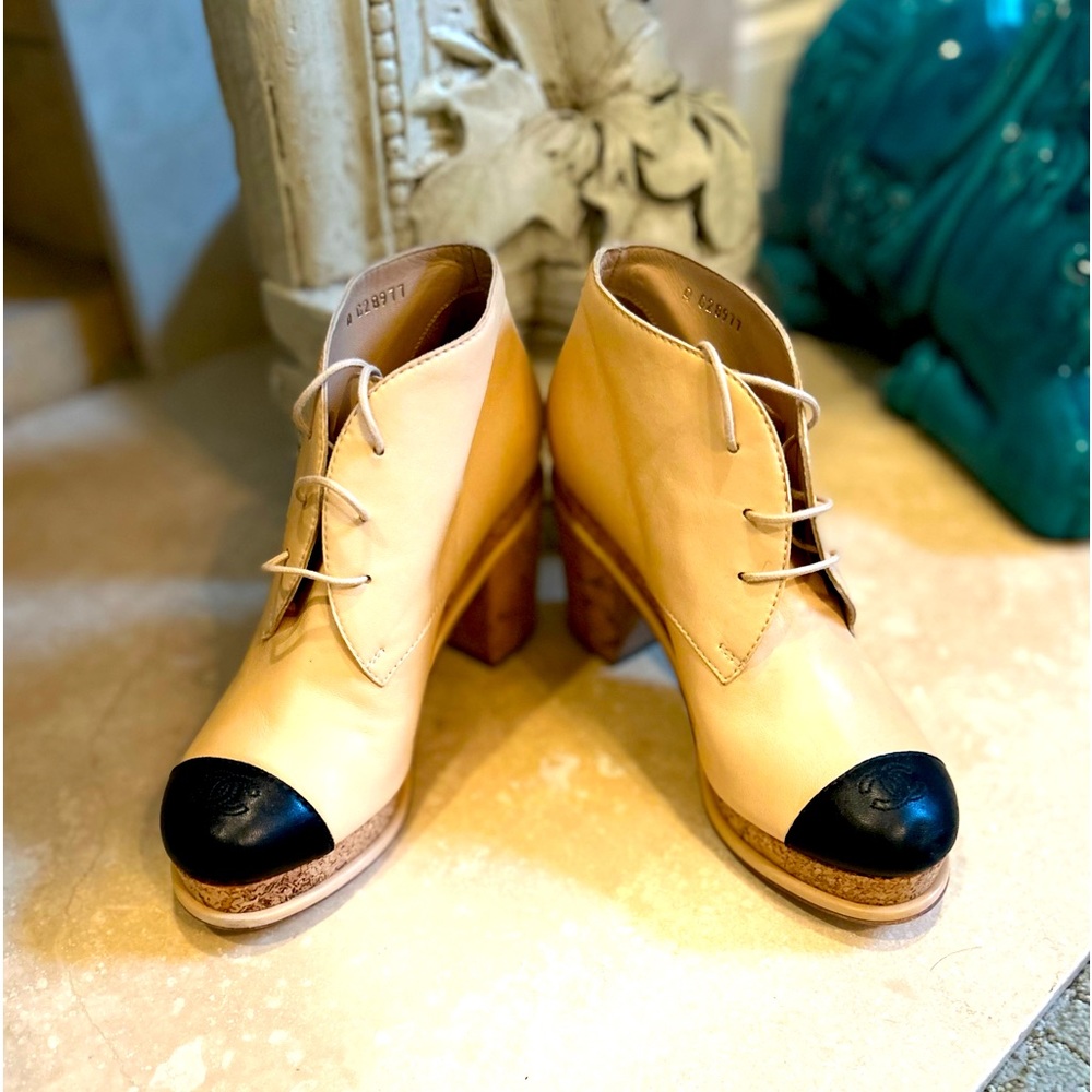 Chanel booties two toned like new.
